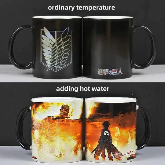 attack on titan heated mug