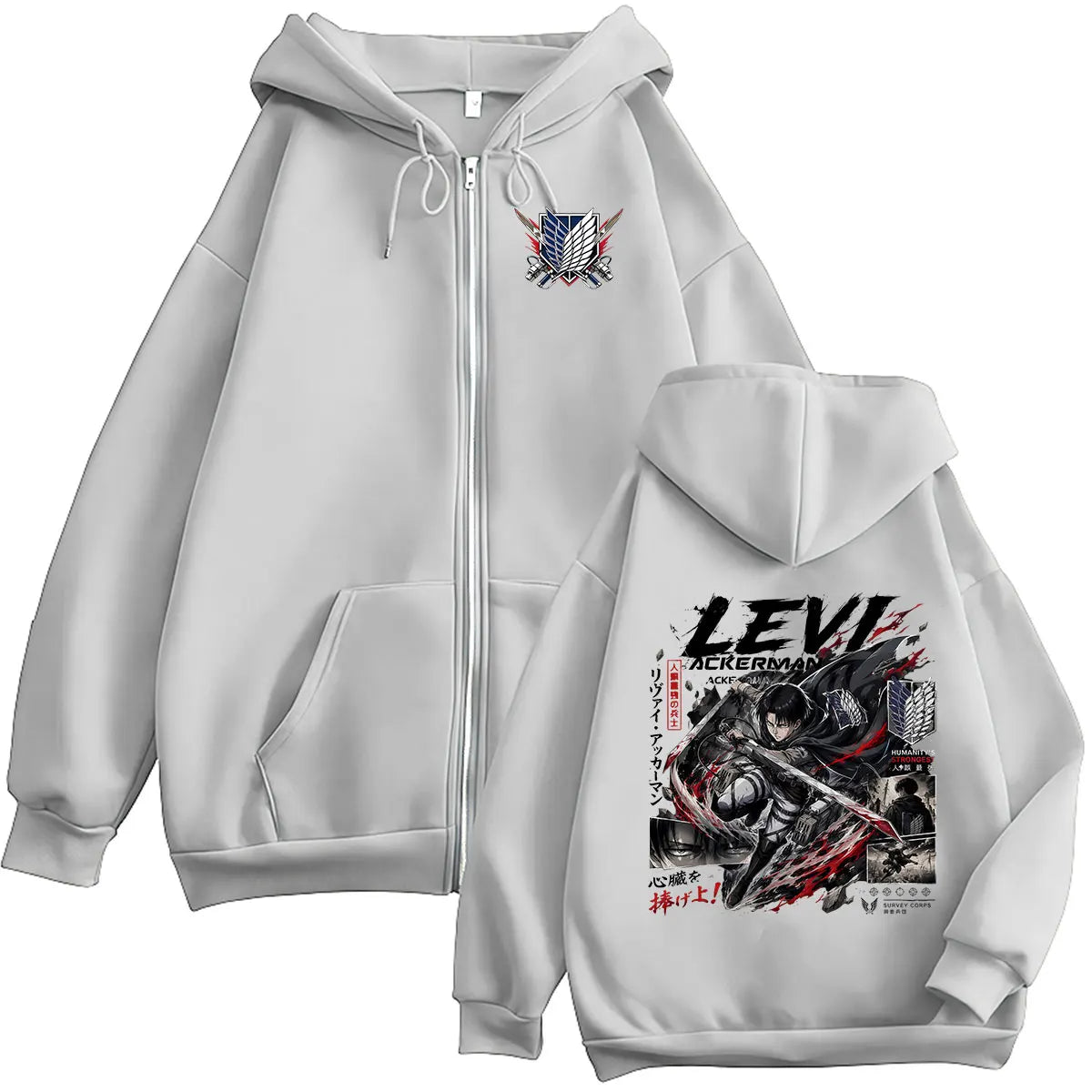 Levi Ackerman Zip Up Hoodie
