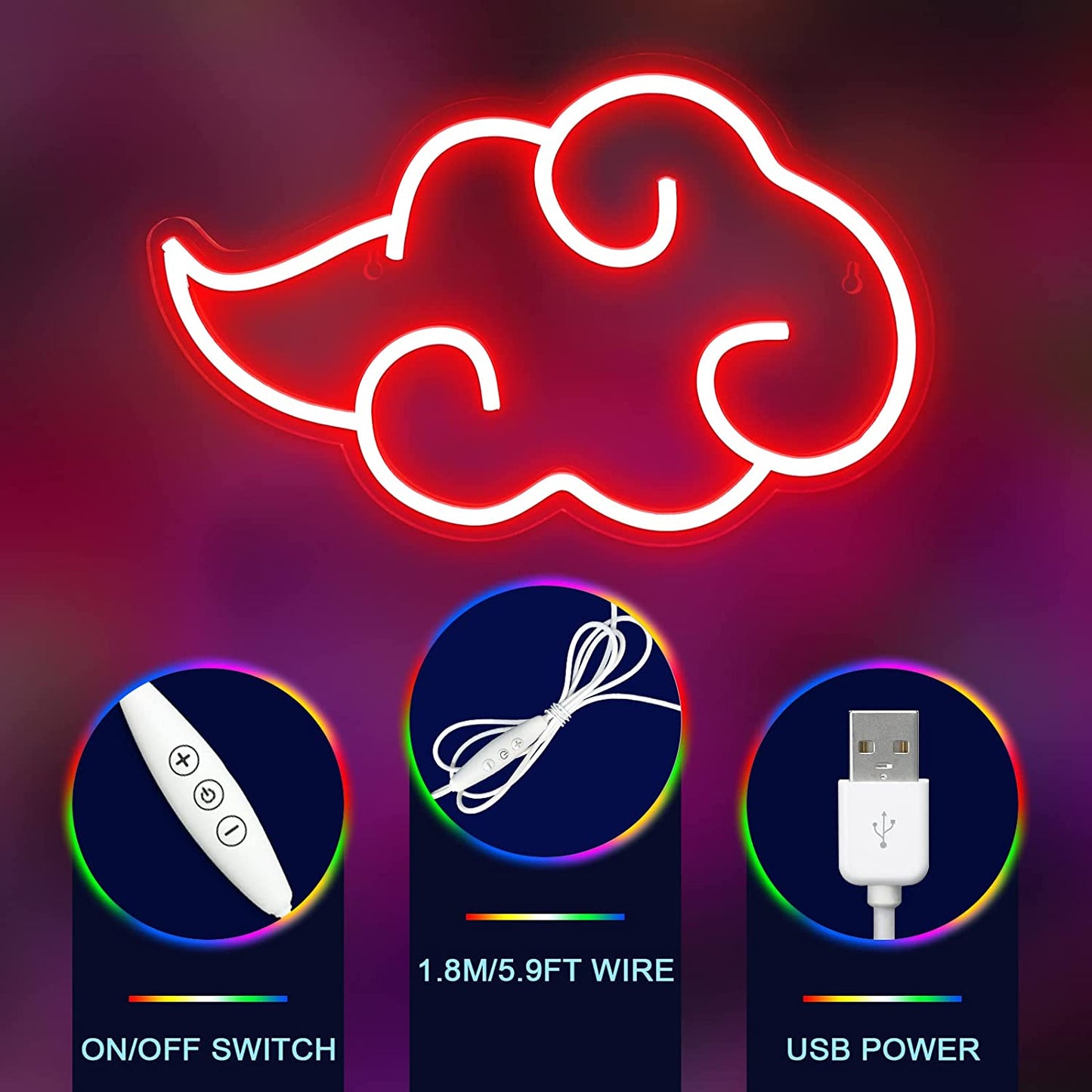 Akatsuki Cloud Neon Wall Art