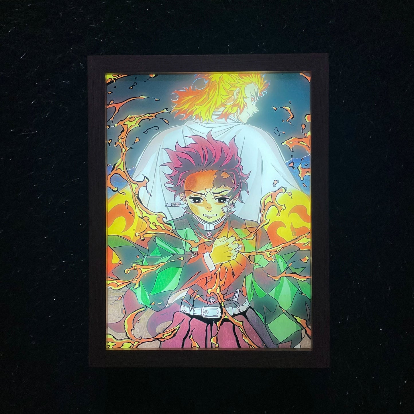 tanjiro glowing wall art