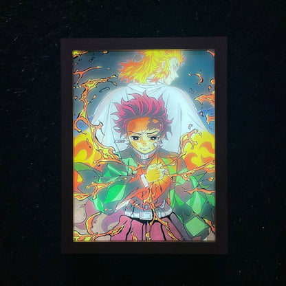 tanjiro glowing wall art