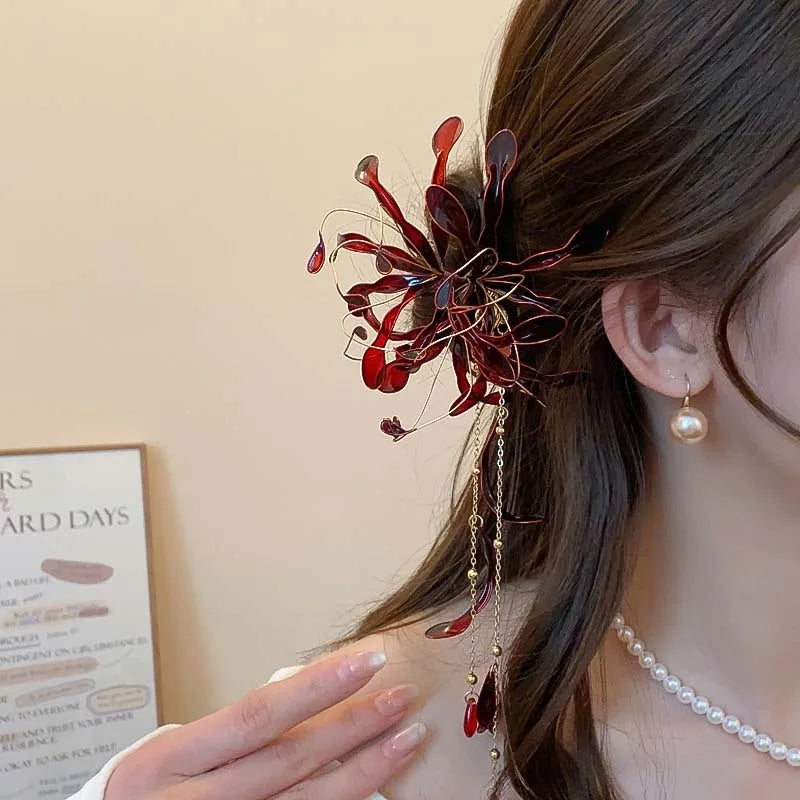 Blood Blossom Hair Sticks