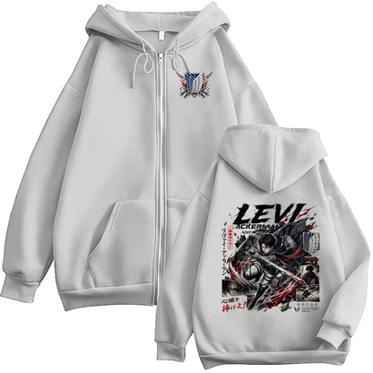 Levi Ackerman Zip Up Hoodie