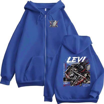 Levi Ackerman Zip Up Hoodie