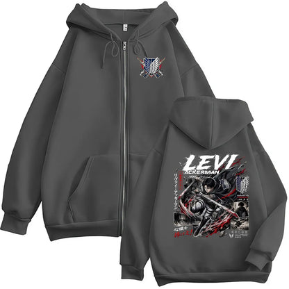 Levi Ackerman Zip Up Hoodie