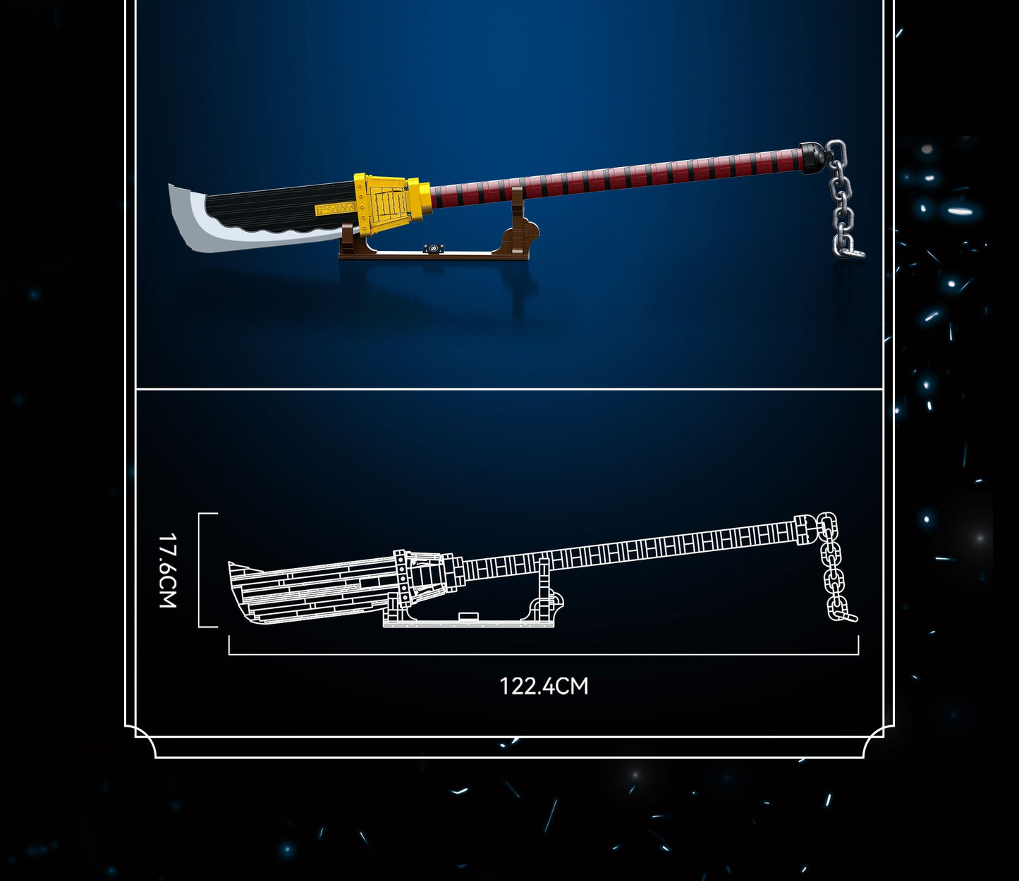 white beard building block sword