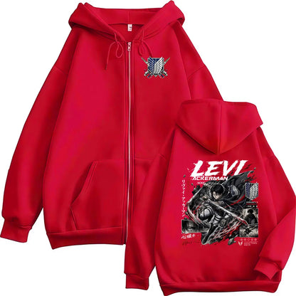Levi Ackerman Zip Up Hoodie