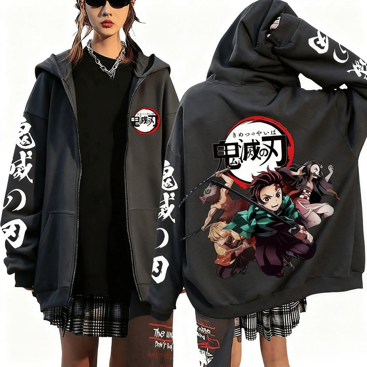 Hashira Oversized Zip Up Hoodie