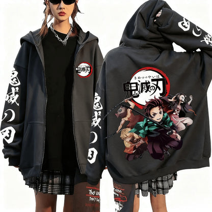Hashira Oversized Zip Up Hoodie