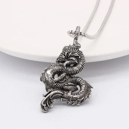 Dominus Steel Dragon Pendant Necklace