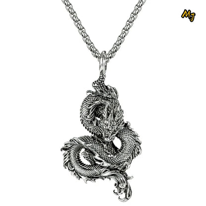Dominus Steel Dragon Pendant Necklace