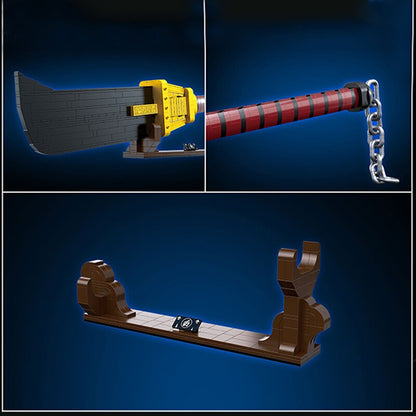 white beard building block sword