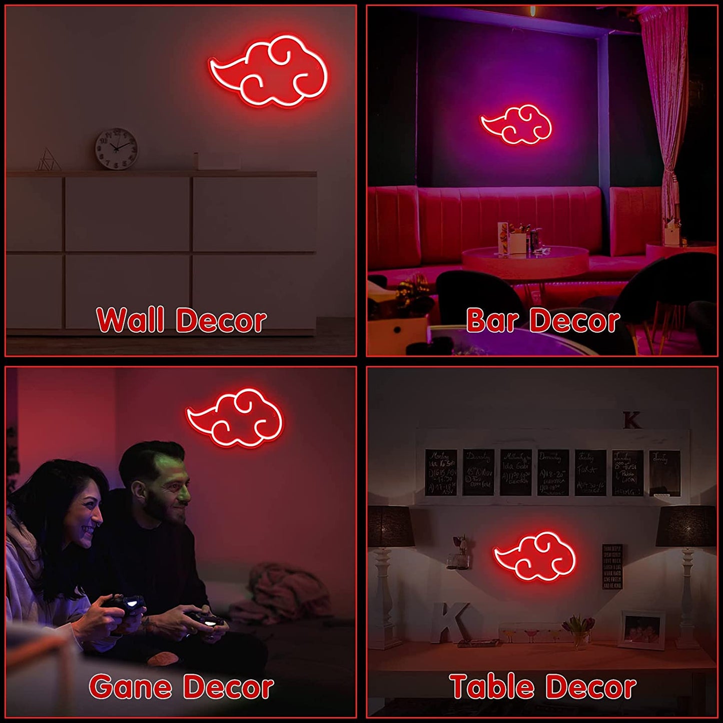 Akatsuki Cloud Neon Wall Art