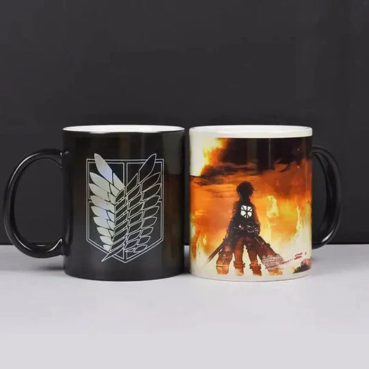 attack on titan heated mug