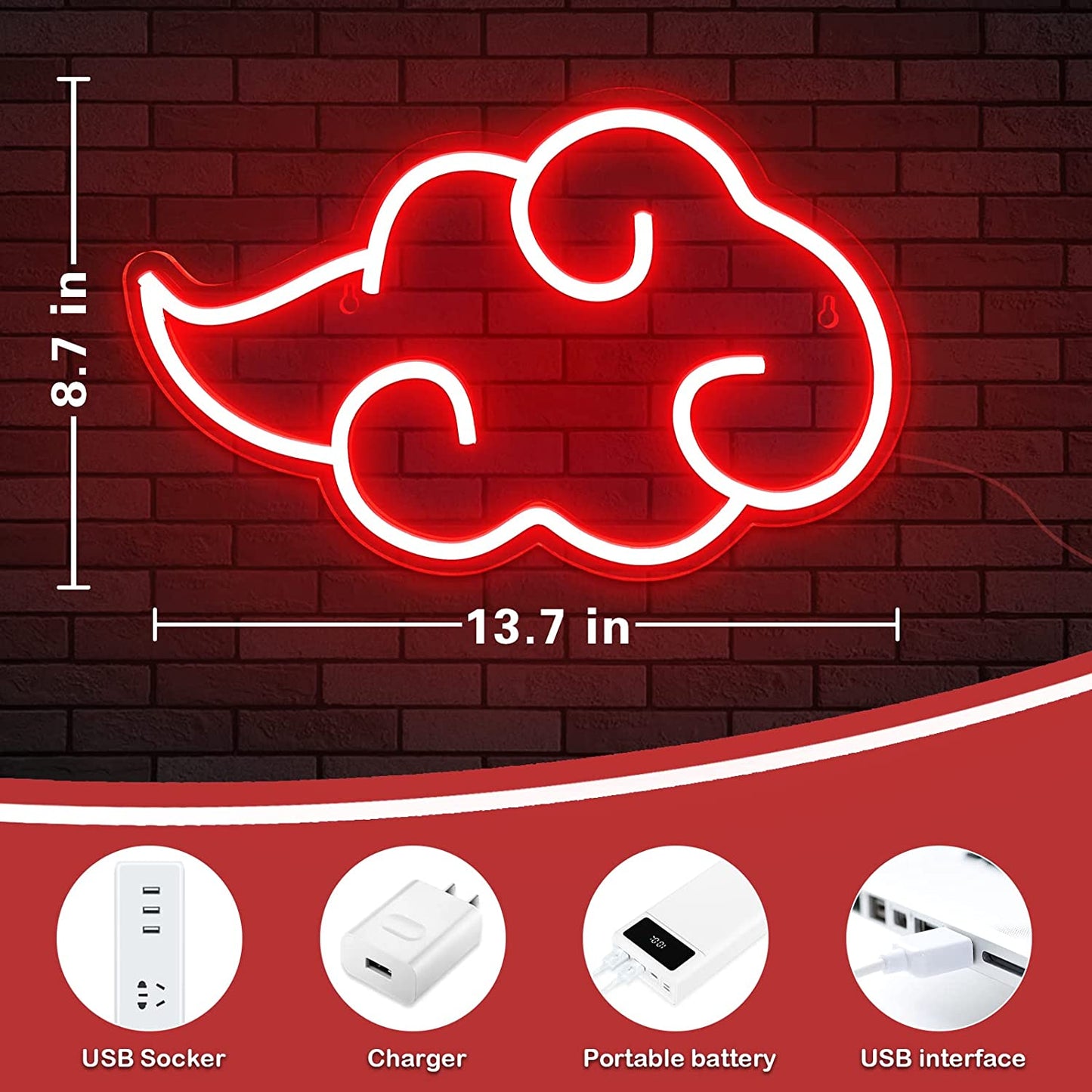 Akatsuki Cloud Neon Wall Art