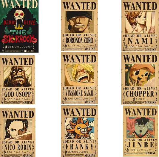 one piece bounty poster set
